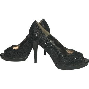 George Black Sparkly Stiletto Shoes